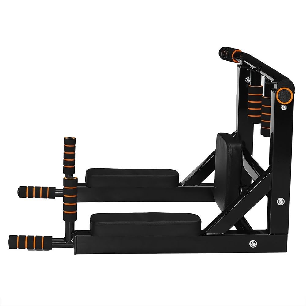 JDXQBLD Pull Up Bar, Wall Mounted Pull Up Bar Dip Station for Full-Body Strength Workouts Home Indoor Gym, 2 in 1 Multifunctional Chin Up Bar, Power Tower Exercise Training Equipment Fitness