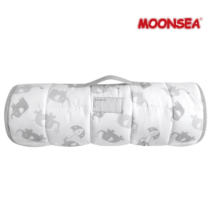 Moonsea Toddler Nap Mat with Fleece Minky Blanket, Lightweight, Soft Perfect for Kids Preschool, Daycare, Travel Sleeping Bag Boys and Girls, 21" x 50" Fit Standard Cot, Grey Elephant