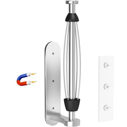 Swaitee Magnetic Paper Towel Holder for Fridge, Under Cabinet Paper Towel Holder Wall Mount, Self Adhesive No Drill, One Hand Tear Ratchet, Fits Jumbo Rolls, Silver for Kitchen RV Garage