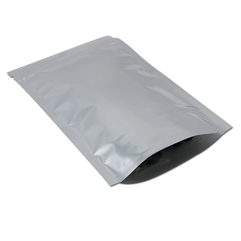 FERENLI 500 Pieces Stand Up Clear Front Resealable Aluminum Mylar Foil Plastic Packaging Bag Zipper Heat Sealable with Tear Notch Long Term Food Storage 3.9x5.9 inch