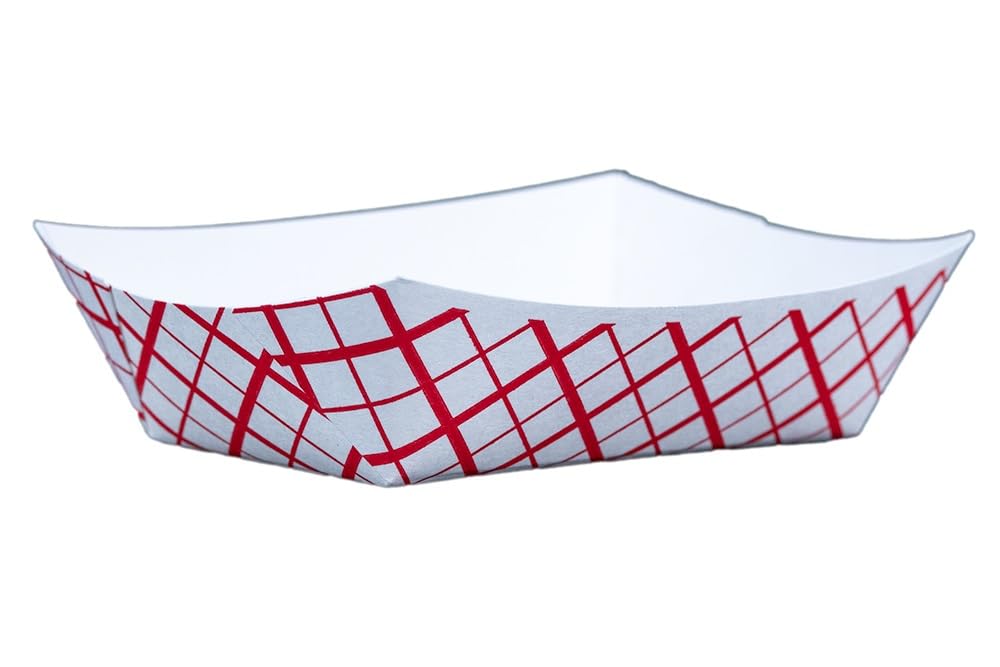 Southern Champion Tray 0401 #25 Southland Paperboard Red Check Food Tray, 1/4 lb Capacity (Case of 1000)