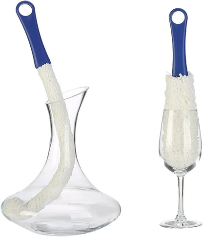 Bottle Cleaning Brush Set, 2 Different Sizes Flexible Scourer for Cleaning Wine Decanters, Goblets, Glasses