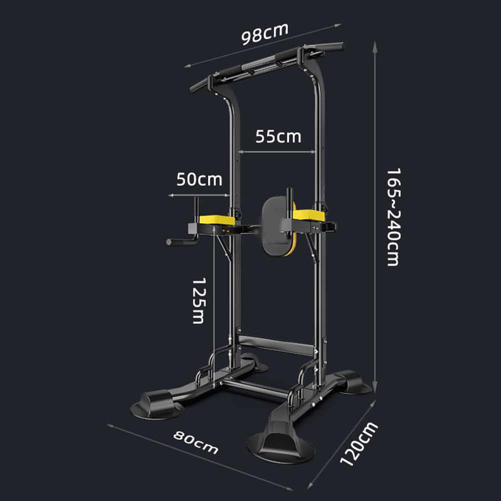Power Tower Dip Station Adjustable Pull Up Bar, Push Up Workout Dip Stands Strength Training Equipment,for Home Gym 300Kg