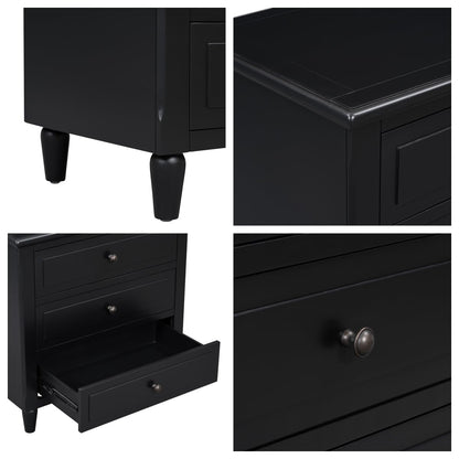 Nightstands with 3 Drawers for Bedroom, Modern Wood Bedside End Table