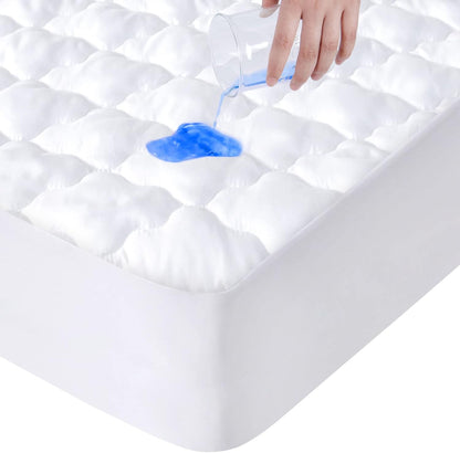 18", California King Mattress Protector Pad Waterproof Quilted, Breathable & Cooling California King Size Mattresses