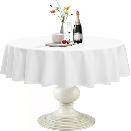 Softalker Round Tablecloth, Waterproof & Stain Resistant, Wrinkle Free Fabric Washable Polyester Table Cover for