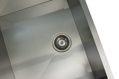 Alpha Sinks 21" Apron Front Farmhouse Sink - Stainless Steel, Single Bowl, 16-Gauge T304, Curved Apron Design - Premium Construct, Fast Drainage, Non-Toxic, Soundproof - Ideal for Modern Kitchens