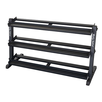 Body-Solid (GDR603T) 60 inch Dumbbell Rack with 3rd Tier - Stand Only, Heavy-Duty Dumbell Weight Storage Racks for Hand Weights, Home Gym Organizer Can Hold 5-70 lbs. Hex Dumbbells