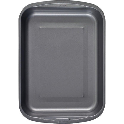 Goodcook Everyday Nonstick Roast Pan, Metal Utensil-Safe Easy Clean Dishwasher Safe Rectangle Roaster, 11.5x15.5-Inch, Silver