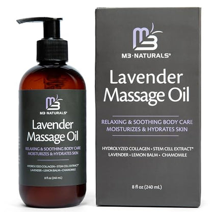 M3 Naturals Firming Body Massage Oil with Collagen & Stem Cell – Helps Smooth The Appearance of Cellulite & Improve Skin Texture – Refreshing Aromatherapy Body Oil for Legs & Full Body – 16 Fl Oz