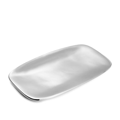 Nambé Marupa Platter – 18 x 9.5 Inch Alloy Platter with Rounded Corners & Smooth Surface – Ideal for Appetizers, Snacks, Fruits, Desserts, Pastries & Decorative Table Display