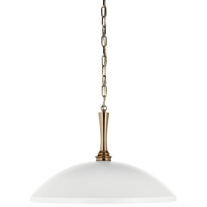 Kichler Delarosa 1-Light Pendant Light Fixture, Traditional Hanging Lamp with White Shade and Champagne Bronze Hardware for Kitchen Island, Dining Room, or Hallway (12.75" x 20.25"), 52638WH