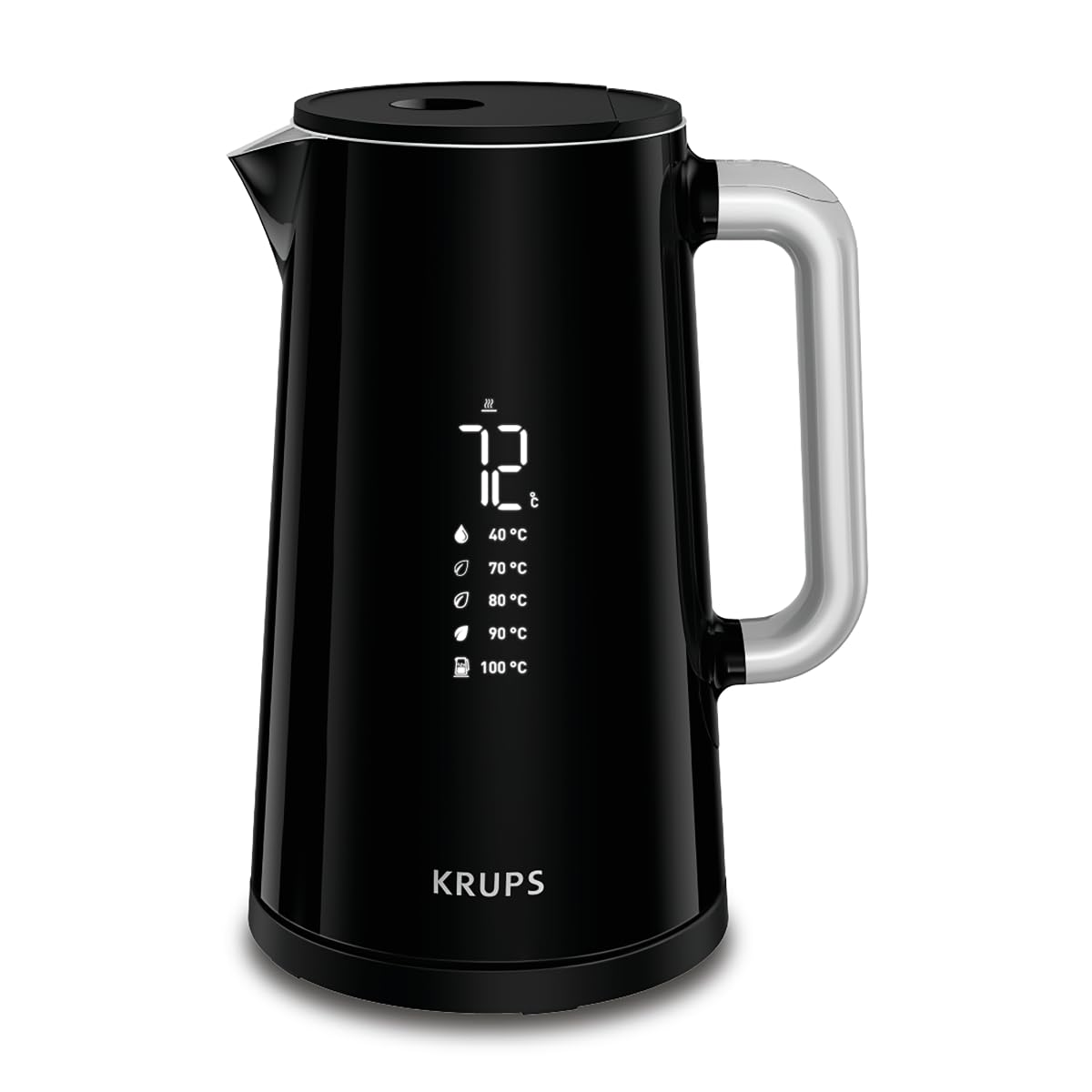 Krups Smart'n Light BW801810 Kettle, 5 Temperatures, 1.7 Litre Capacity, Stainless Steel Interior, Double-Walled, Black