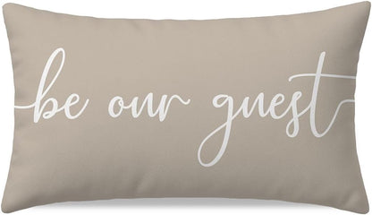 12x20 Inch, PANDICORN Decorative Throw Pillow Cover Soft Lumbar Cushion Case Pillowcase with Be Our Guest Quote, Indoor