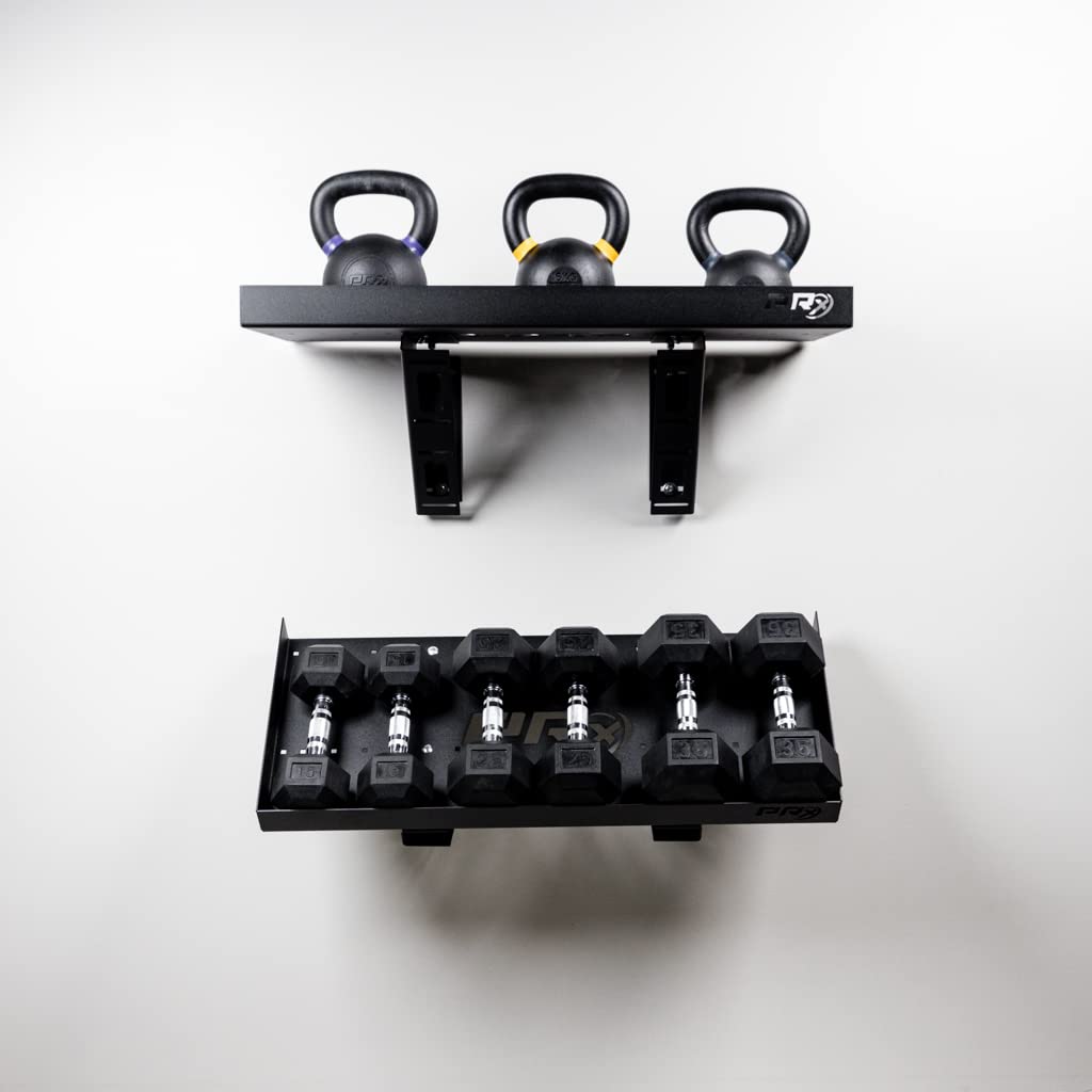 Dumbbell Storage Shelf, Wall Mounted Weight Rack Stand for Home Gym, USA Made Heavy-Duty Steel, 1,000lb Weight Capacity, Patent Pending Bundle to Save (1 Shelf)