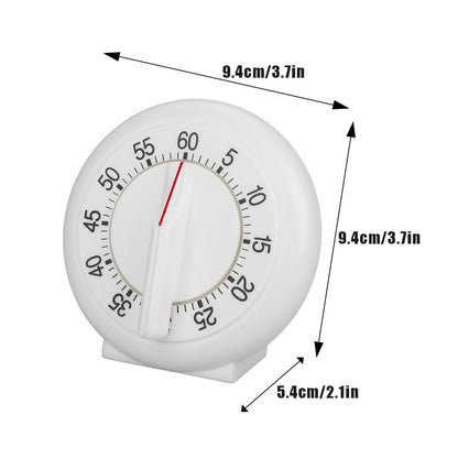 Lwuey Kitchen Timer Manual, 60 Minutes Round Shape Timer Cooking Ring Mechanical Counter Alarm Clock Wind Up Timers Home Egg Baking Steaming Visual Countdown Teacher Exercising Meeting White