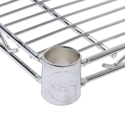 Regal Altair 18" Deep x 30" Wide x 92" High 4 Tier Chrome Wire Shelving Kit with 5" Wheels | NSF Commercial Storage Rack Unit