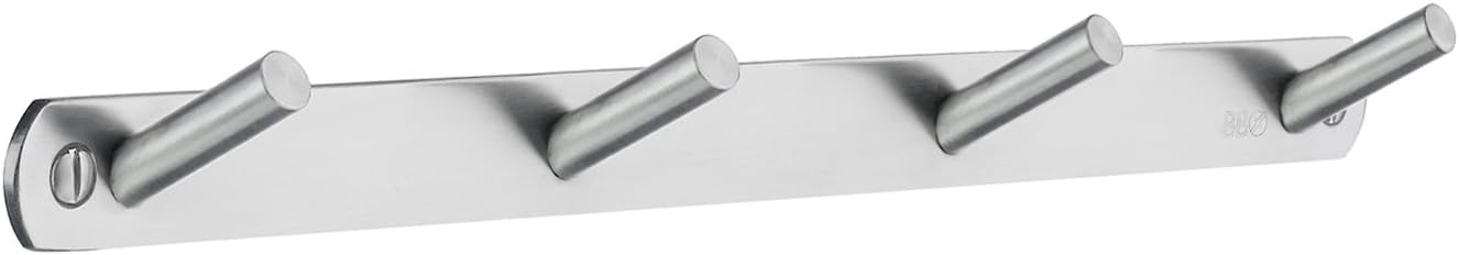 B1064 Quadruple Coat Rack - Brushed Stainless Steel