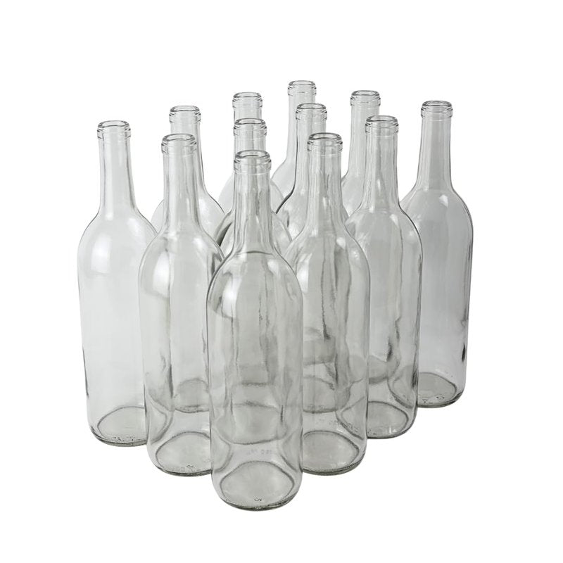 FastRack - W5 Wine Bottles, Bordeaux Liquor, Green and Clear, 750 ml Empty