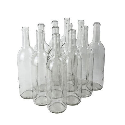 FastRack - W5 Wine Bottles, Bordeaux Liquor, Green and Clear, 750 ml Empty