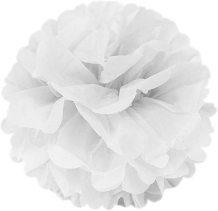 Wrapables Set of 18 Tissue Pom Pom Party Decorations for Weddings, Baby Showers, Nursery Decor - Pink/Gold/White