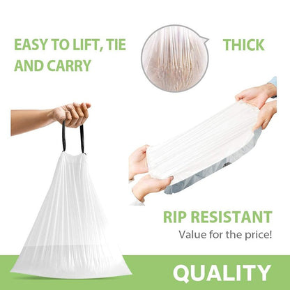 2.6 Gallon 220 Counts Strong Drawstring Trash Bags Garbage Bags by Teivio, Bathroom Bin Liners, 2,2.5,3 Gal Small Plastic Bags for home office kitchen, fit Code R 10 Liter Trash Can