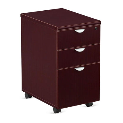 NBF Mobile File Cabinet 3 Drawer Office Storage Pedestal with Locking Drawers, 16" W x 22" D x 28" H, Driftwood, Esquire Collection