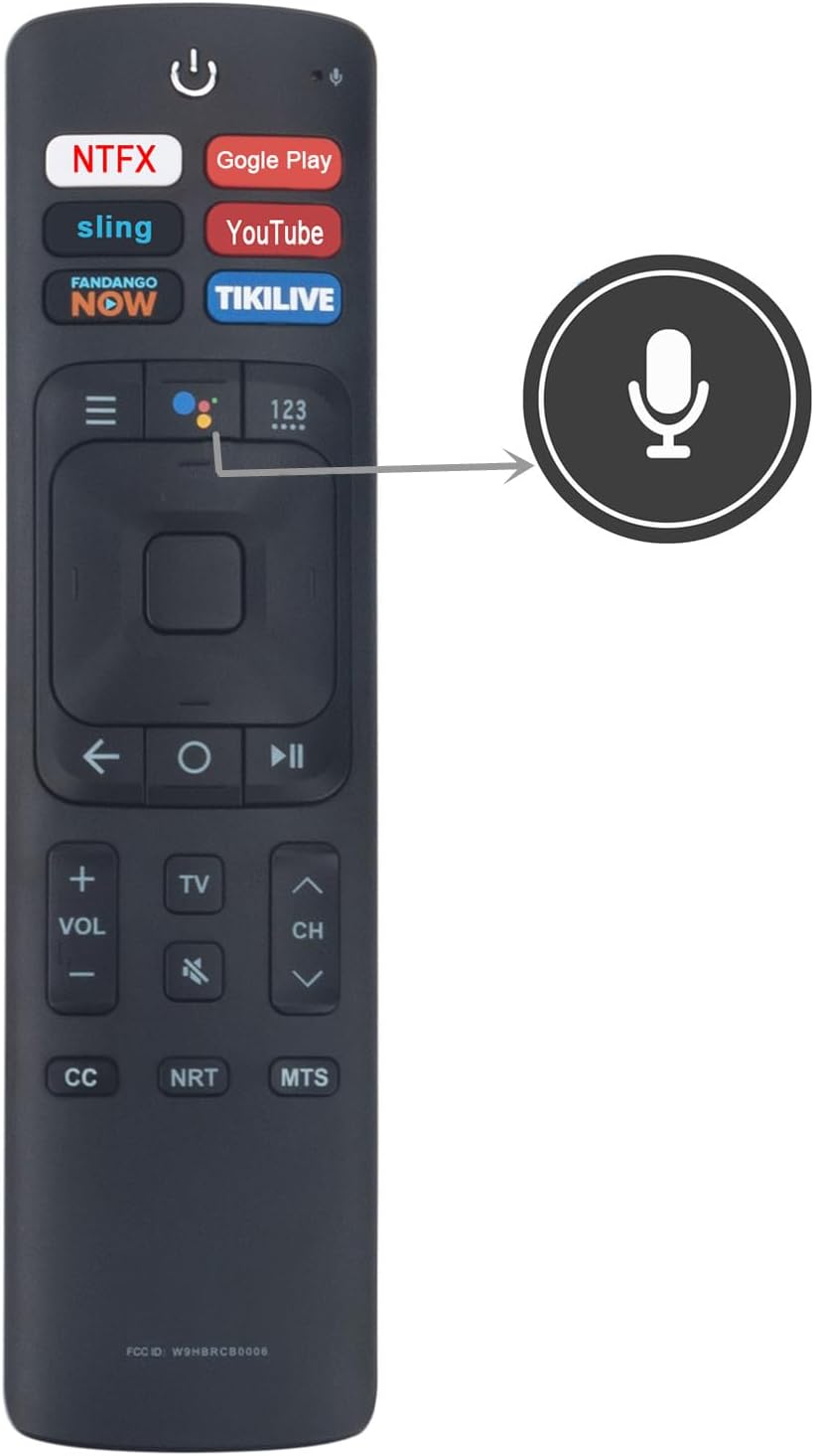 Replacement Voice Command Remote Control ERF3A69 fit for Sharp/Hisense Android Smart TV with Voice Assistance sub ERF3A69S ERF3A69 ERF3B69S ERF3B69 ERF3R69H ERF3I69H ERF3N69H ERF3F69V ERF3I69V