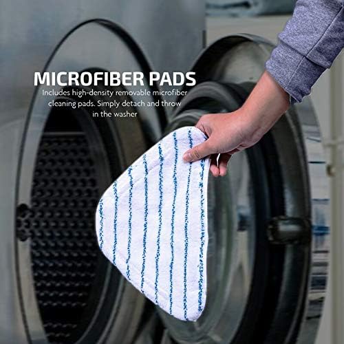 True & Tidy Extra Thick Mop Pad Pack Refill for STM-500, STM-700, and STM-700A Steam Mops, Machine Washable (4-Pack)