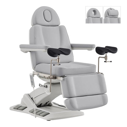 Dir Medical Spa Chair 4-Motor Electric Medical Examination Room Table with Stirrups Spa Beauty Bed Esthetician Chair Facial Bed with Position Memory Function Geneva