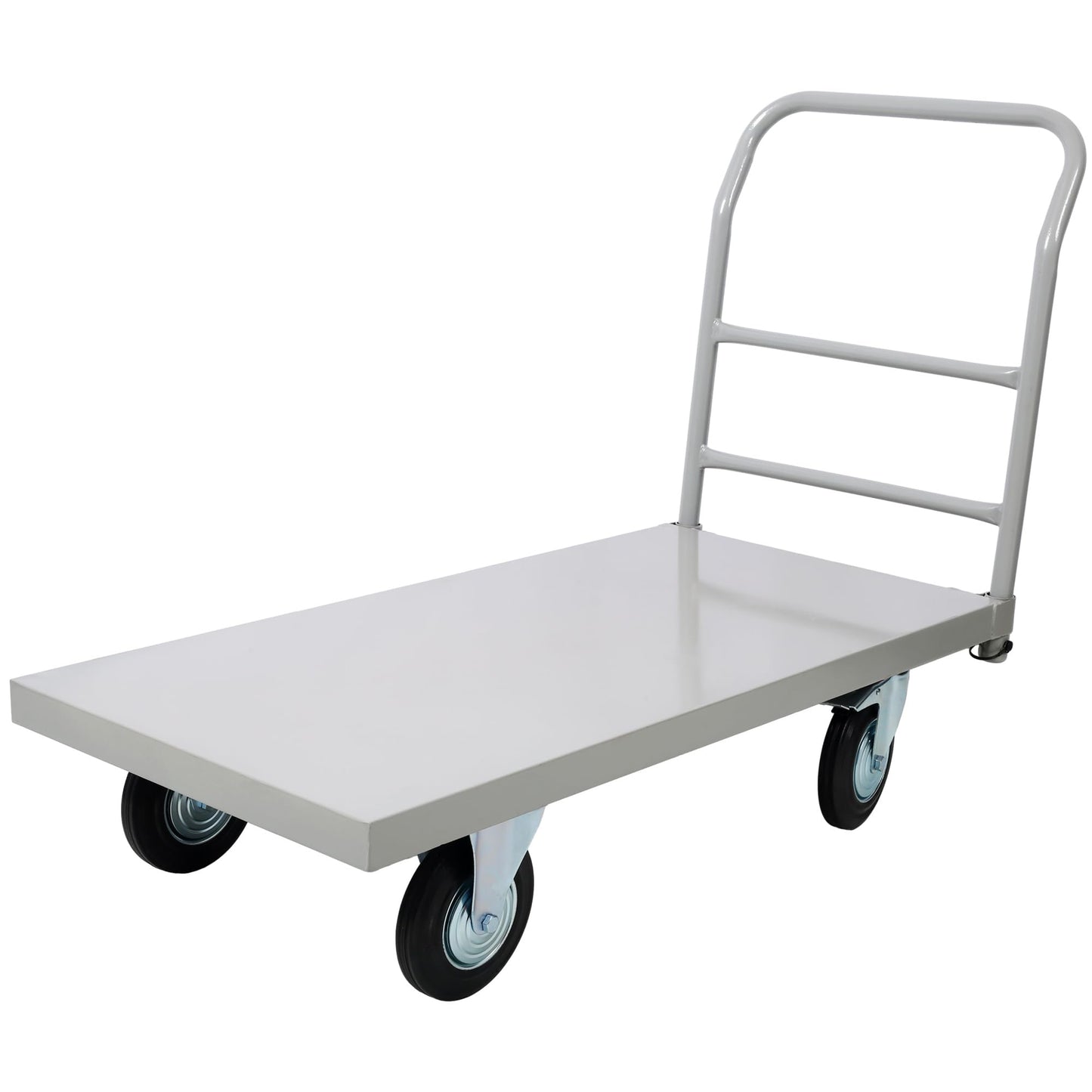 Industrial Heavy Duty Platform Truck Flat Dolly Cart with Wheels 2000 LB Capacity Steel Smooth Deck Moving Equipment for Warehouses
