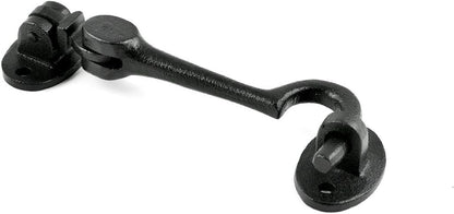 Renovators Supply Manufacturing Door Latch Lock, 4.5 in. Black Wrought Iron Swivel Hook and Eye Latch