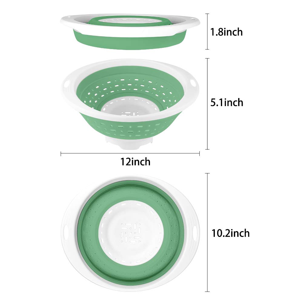 QiMH Collapsible Colander and Strainer, 5 Quart(1.25 gal), Heavey Duty Kitchen Drainer Basket for Pasta, Veggies and Fruits, New Home Apartment Essentials