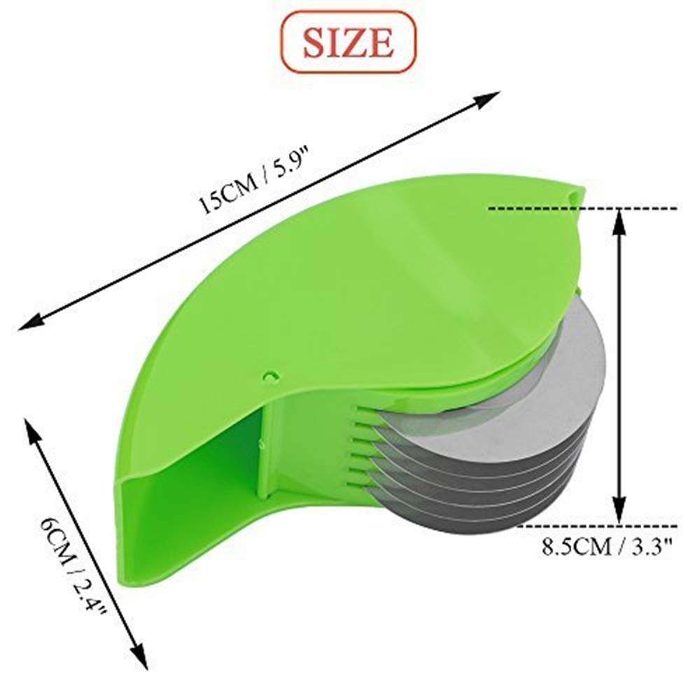 Herb Roller Mincer, AOZBZ Manual Hand Scallion Chive Mint Cutter with 6 Stainless Steel Blade Kitchen vegetable chop