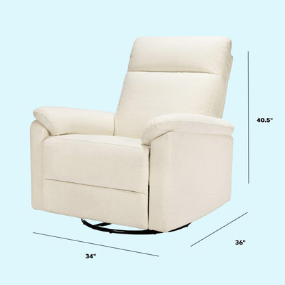 Davinci Suzy Swivel Recliner in Vanilla, GREENGUARD Gold & CertiPUR-US® Certified
