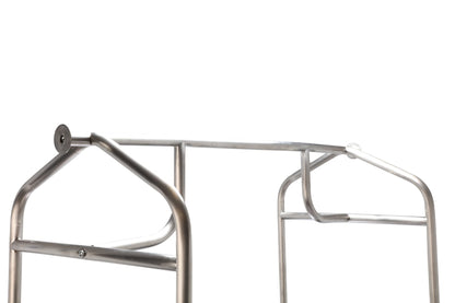 Wholesale Hotel Products Brushed Stainless Steel Luggage Cart – 800lb Capacity – Bellman Cart w/ 5” Rubber Wheels & Gray Carpet, for Hotel, Resorts, Condos, Commercial Use (Value Valet Series)