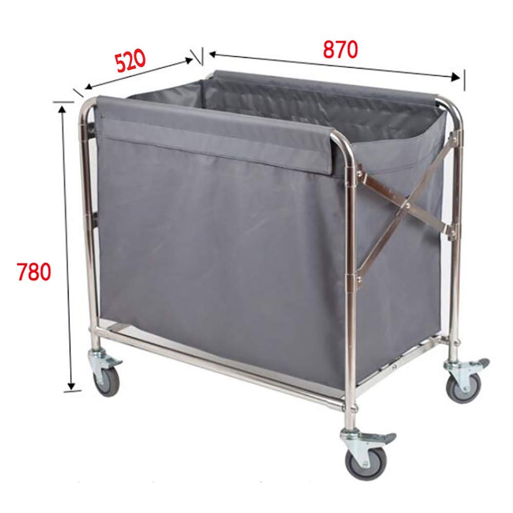 Movable Hand Trucks Storage Kitchen Movable Trolleys Folding Lobby Linen Cart with Universal Brake Wheel Hotel Laundry Sorter Rolling Cart Movable Cover
