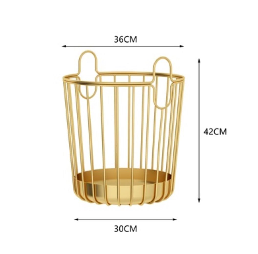 PXIWDAN Laundry Basket Iron Laundry Basket Nordic Hamper with Handles Clothes for Bedroom Bathroom Clothes Hamper(White)