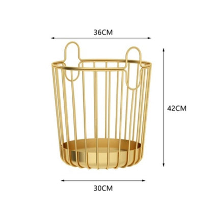 PXIWDAN Laundry Basket Iron Laundry Basket Nordic Hamper with Handles Clothes for Bedroom Bathroom Clothes Hamper(White)