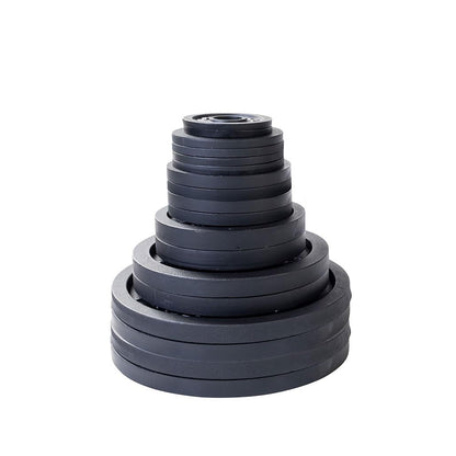 Body-Solid (OSB355) Cast Iron Olympic Weight Plate Set, Free Weights Dumbbell Plates with 2 Inch Standard Hole for All Olympic Barbell Types, 355 lb Total Weight Sets, Black