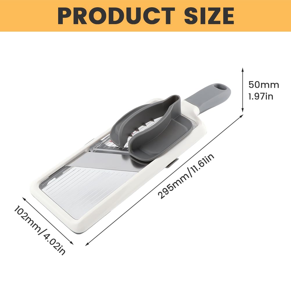 Multi Handheld Mandoline Slicer with Adjustable Stainless Steel Blade, Veggie Chopper & Cheese Grater, Mandolin French Fry Cutter for Speedy Slicing of Fruits and Vegetables