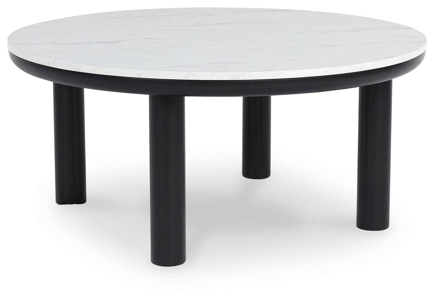 Signature Design by Ashley Xandrum Casual Faux Marble Occasional Table Set, Set of 3, Black & White