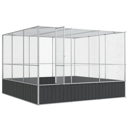 Logeirevo Galvanized Steel Large Flight King Bird Cage, Steel Outdoor Aviary, Outdoor Indoor Large Bird Cage Aviary Pet House for Cockatiels African Parakeets, 122.4"x120.9"x83.5",-522