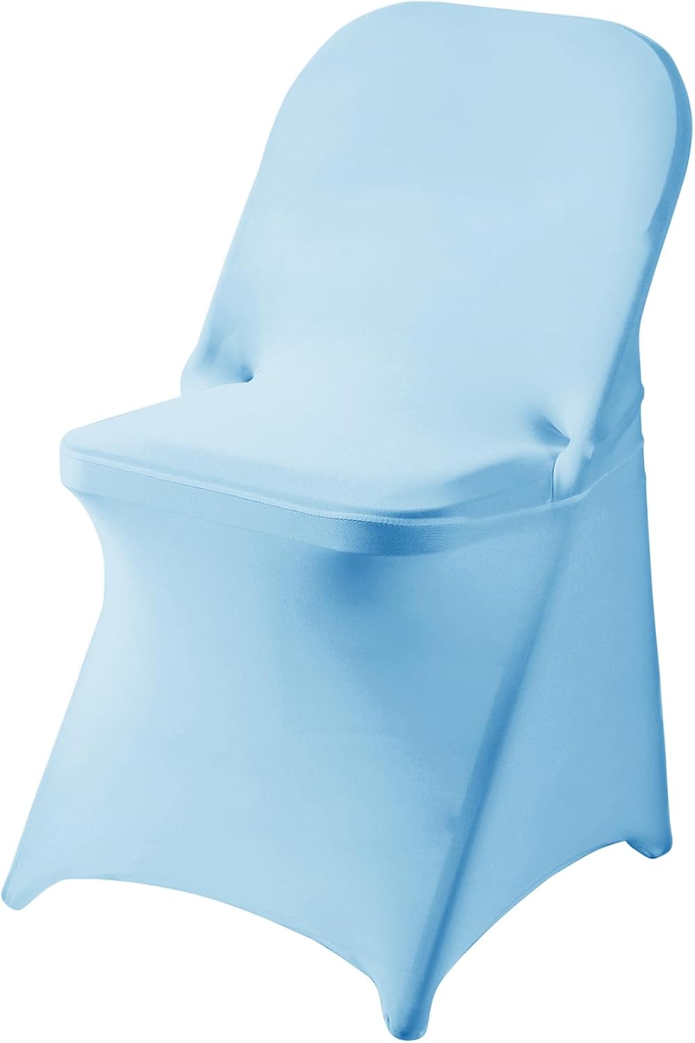Ascoza 6 Pack Blue Mist Spandex Folding Chair Covers in Stretch Washable Fabric for Wedding, Party,Holidays,Celebration