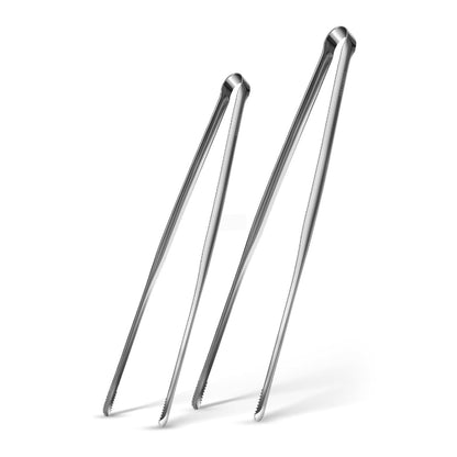 Precision Serrated Non-Slip Tips Cooking Tongs 2 pcs (9" &11"), Stainless Steel Kitchen Tweezer Tongs, Cooking Tweezers Stainless Steel for Grilling, Frying, and Oven