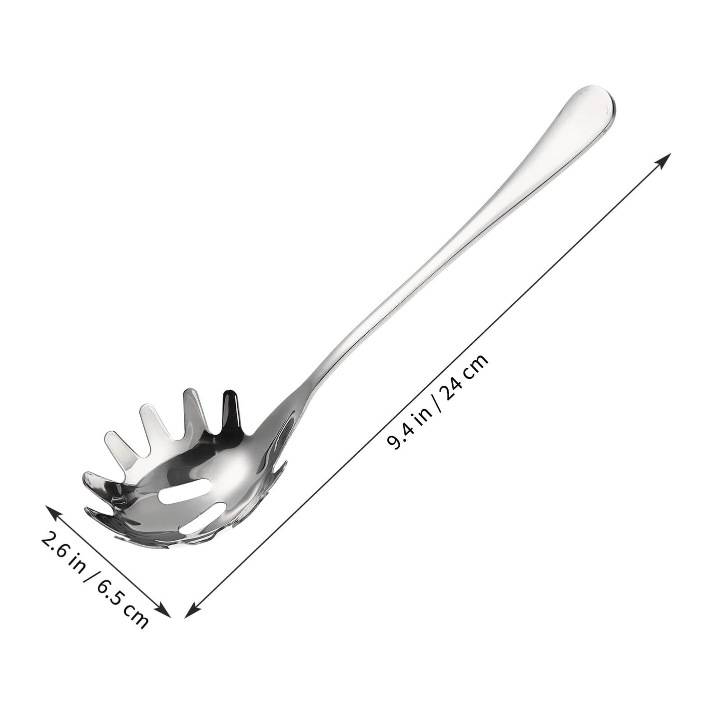 Stainless Steel Pasta Spoon, Spaghetti Spoons Server, Spaghetti Fork with Ergonomic Handle, Noodle Utensil for Kitchen, 9. 4inch