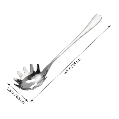 Stainless Steel Pasta Spoon, Spaghetti Spoons Server, Spaghetti Fork with Ergonomic Handle, Noodle Utensil for Kitchen, 9. 4inch