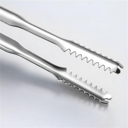 2 Pcs Ice Tongs for Ice Bucket - Premium Stainless Steel with Teeth for Serving Ice, Sugar Cubes, Tea Party (Silver,