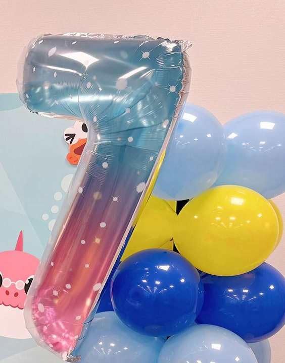 Starry Sky 40-Inch Number 2 Balloon - Sparkling 2nd Birthday Decoration for Toddlers & Kids