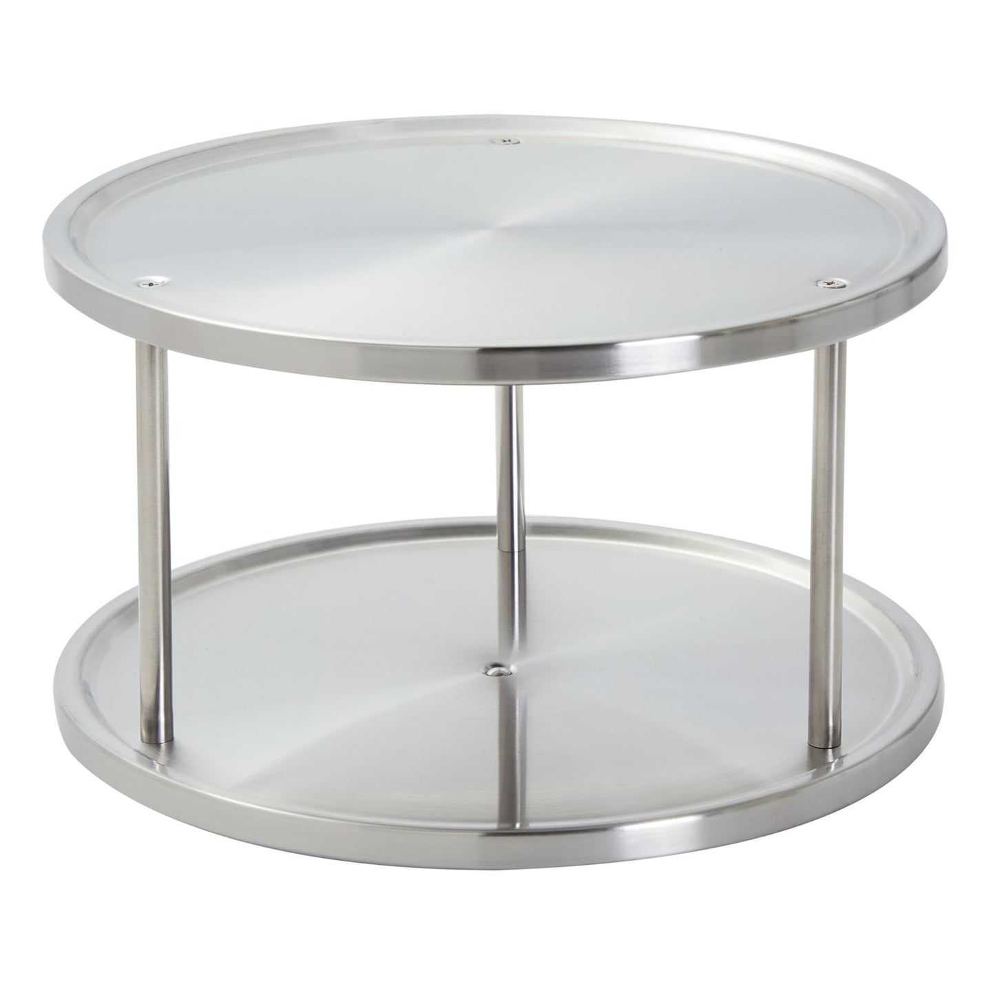 Juvale 2-Tier Lazy Susan Spice Rack Organizer for Cabinet - 10.5 in, Stainless Steel - Kitchen Countertop Organizer & Spice Carousel for Pantry Organization
